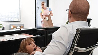 Ganging Up On The Secretary With Xander Corvus, Angel Youngs, Jenna Starr - Brazzers brunette big tits tattoo