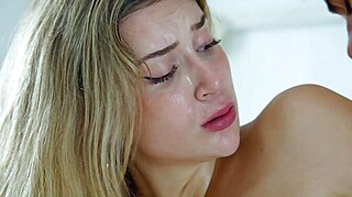 Pretty and Petite Angelique Lapiedra tattoo cumshot blowjob