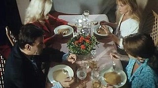 Moana Pozzi fucks in Italian porn .Provocazione. hairy vintage group sex