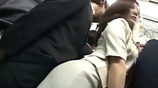 Jap milf stripped on train milf cunnilingus blowjob